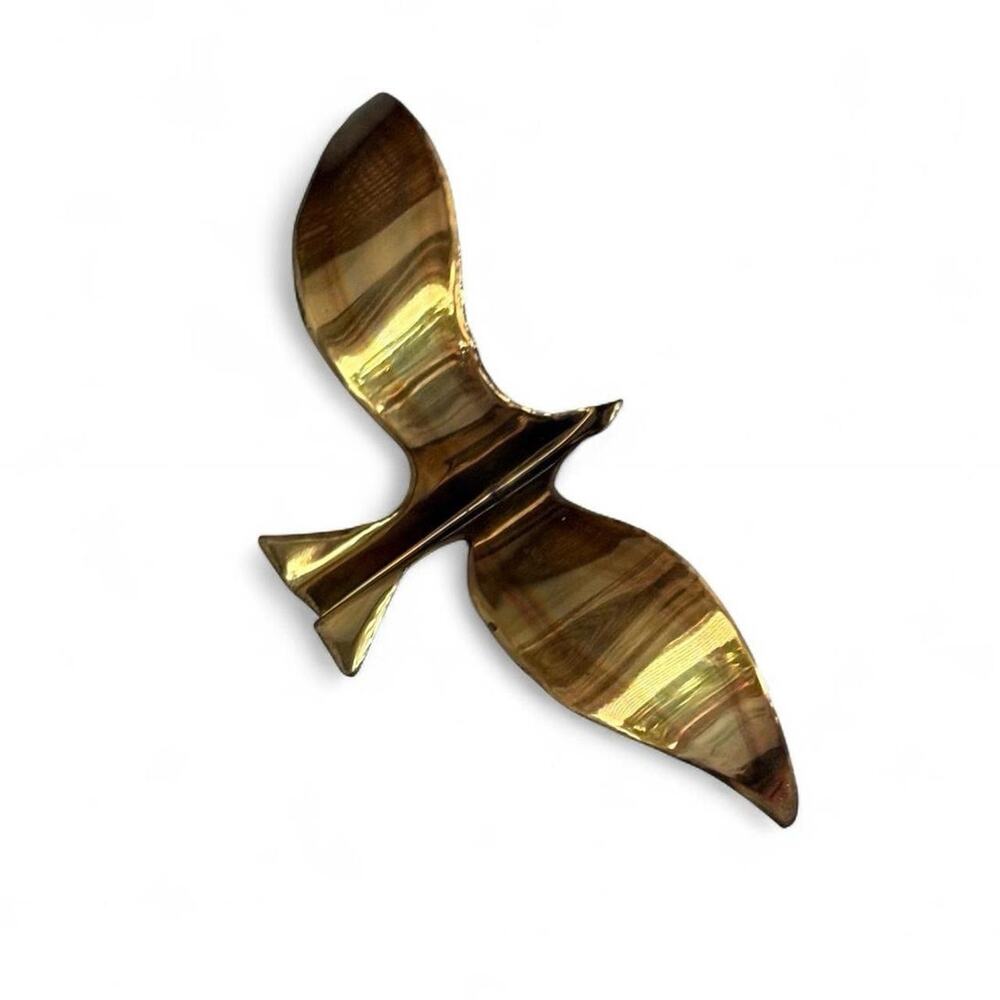 Vintage Brass Bird Wall Sculpture Mid Century Modern Curtis Jere Style